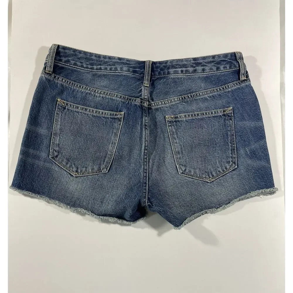 Gap 1969 Jean Denim Shorts Womens 28 Blue Authentic Slim Cut Offs